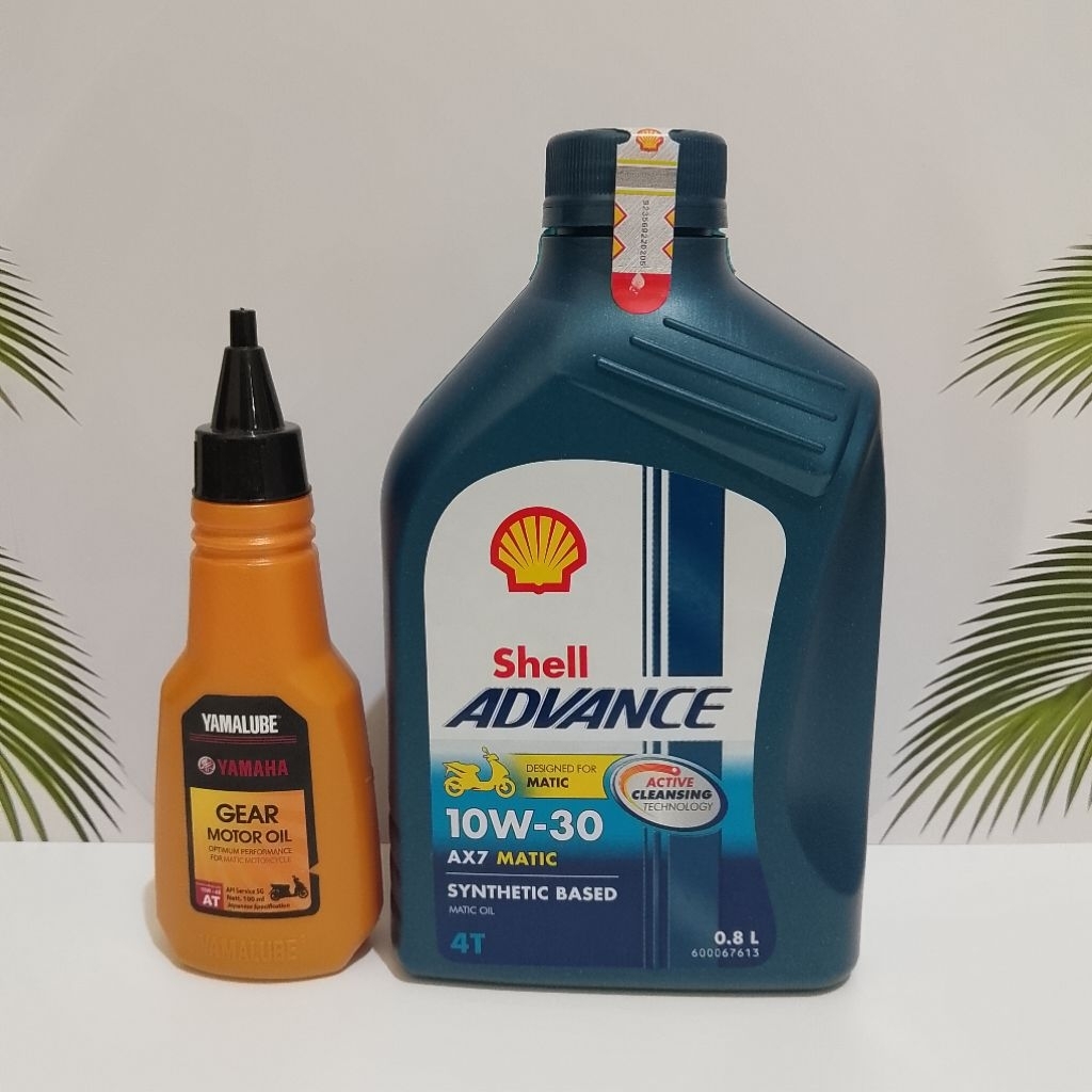 OLI MESIN SHELL ADVANCE AX7 MATIC 0,8L DAN YAMALUBE GIR 100ML PELUMAS MESIN MIO SPORTY MIO J/M3 FINO