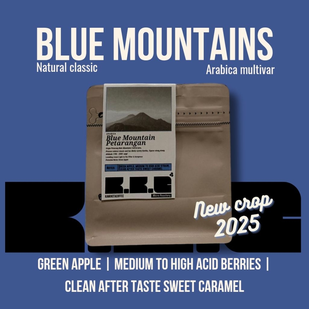 

Kopi arabica Blue Mountains Petarangan Jawa tengah, Natural process @kamukitacoffee