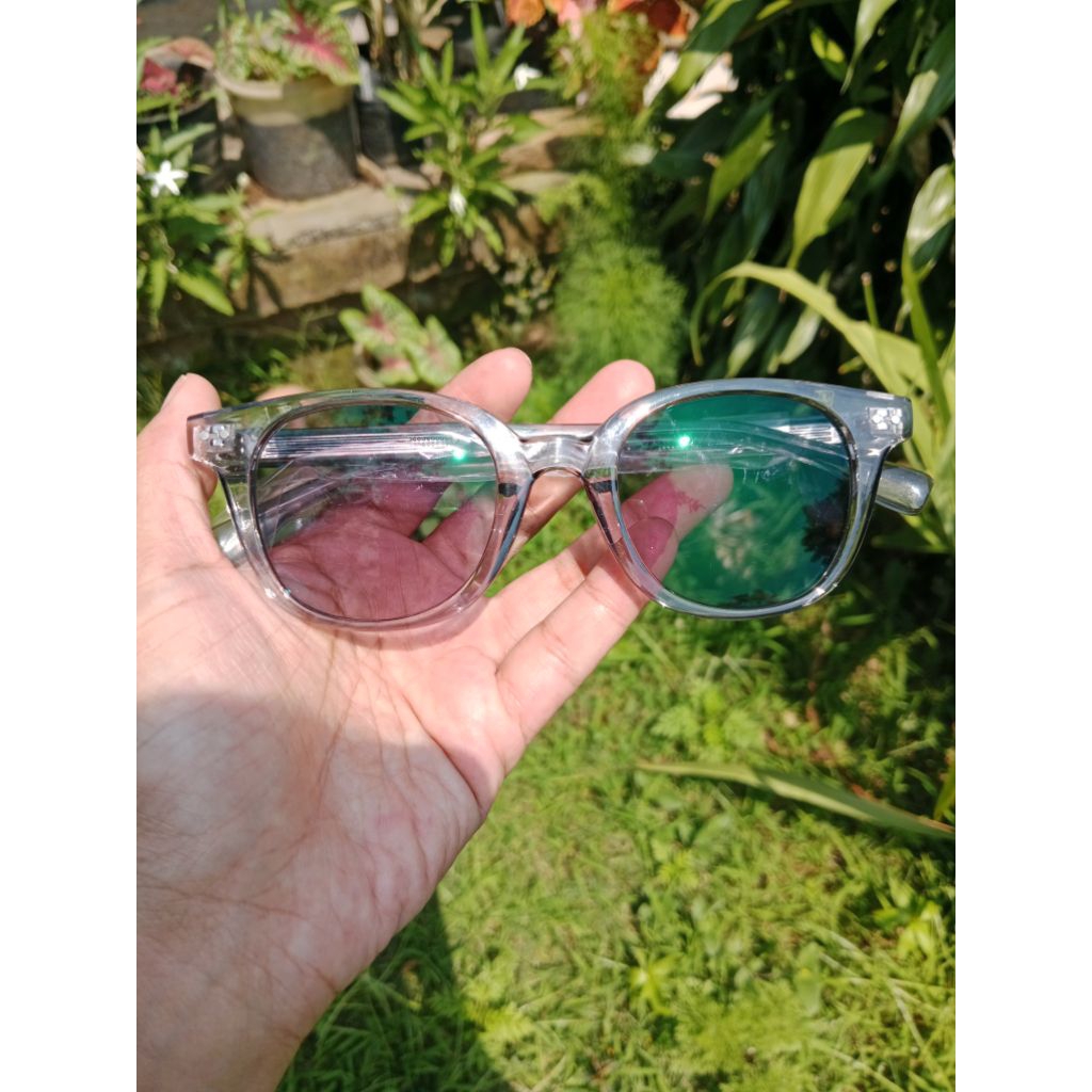 frame pokos simpel kacamata cewe cowo lensa kotak besar photocromic