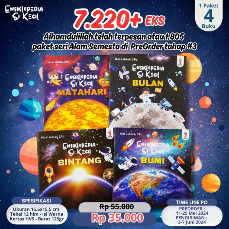 KODE J53Q Ensiklopedia Si Kecil Alam Semesta Matahari  Bumi  Bulan  Bintang  Buku Sains Anak Penerbi