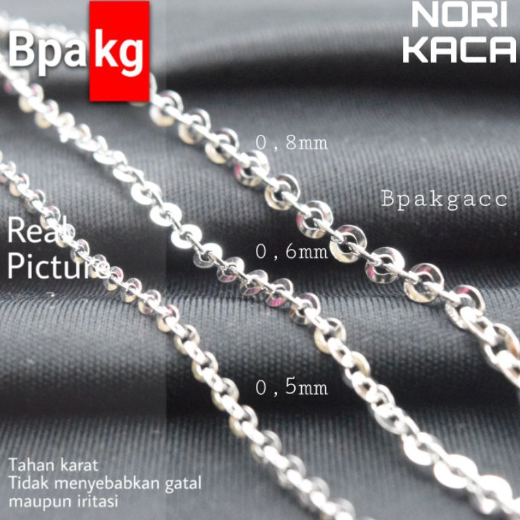 KODE D23Y Kalung Rantai Nori Kaca Anti Karat  Kalung Titanium Wanita mengkilap Polos halus Nuri  Kal