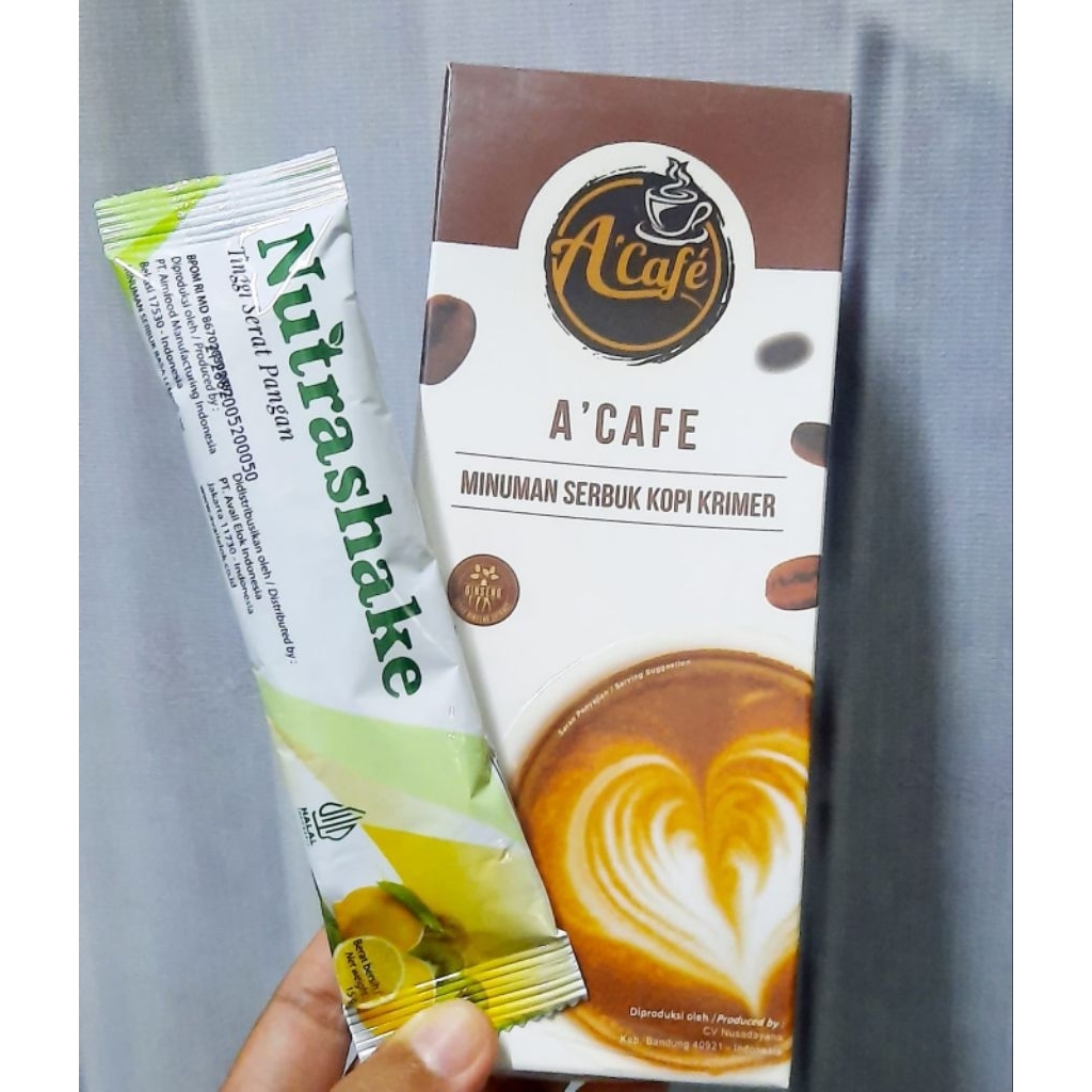 

KOPI AVAIL ACAFE A'CAFE ORI FREE 1 SACHET NUTRASHAKE KOPI PREMIUM KOPI STAMINA