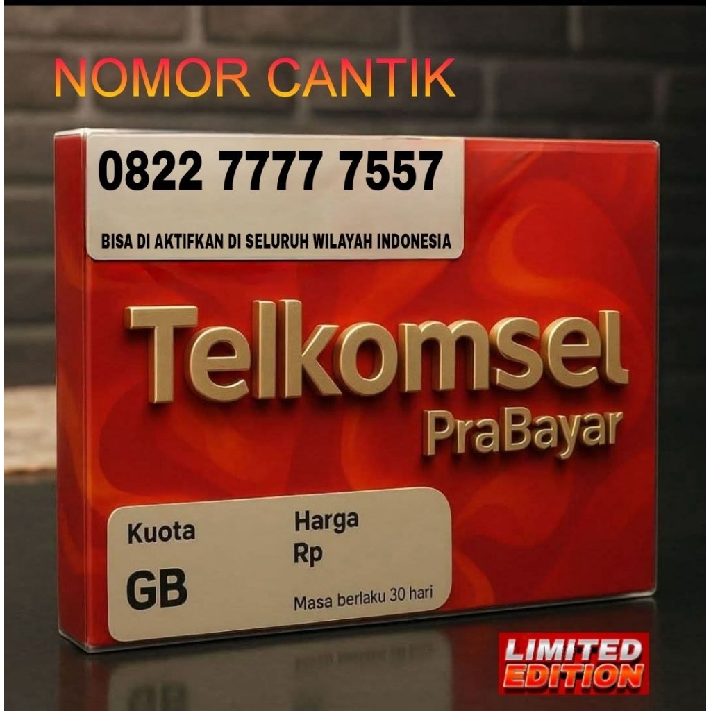 Nomor cantik kartu perdana telkomsel prabayar 77777 7557