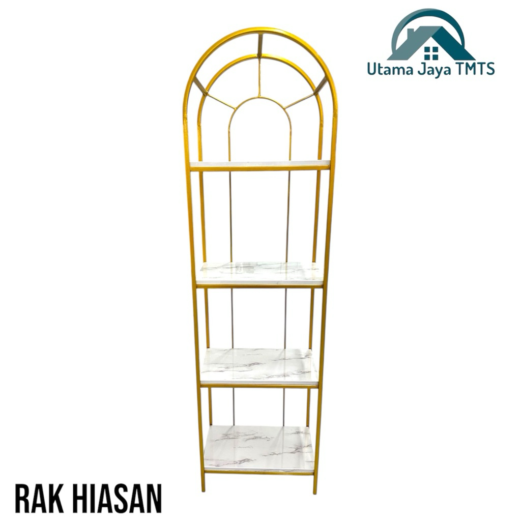 Rak hias marmer// rak hias ruang tamu// rak hias besi gold