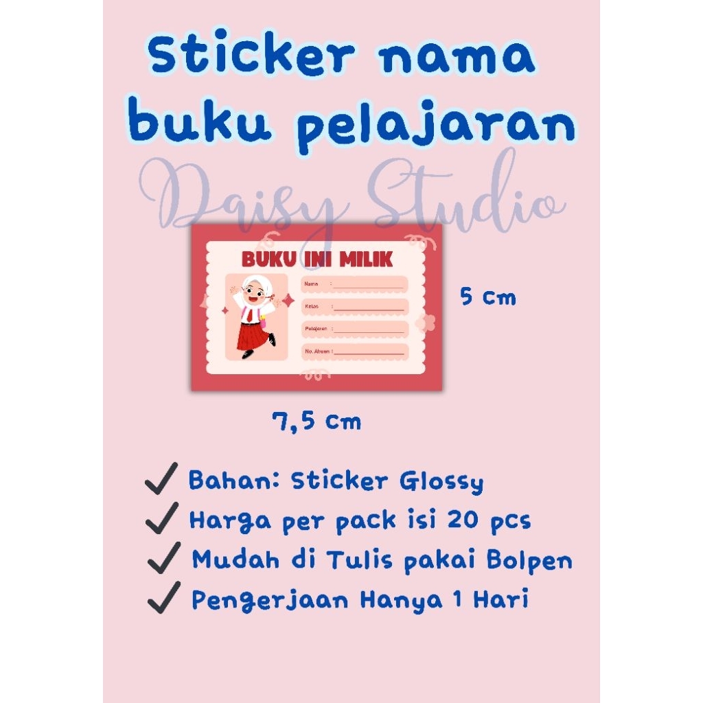 

STICKER NAMA BUKU TULIS || STICKER BUKU SEKOLAH || STICKER NAMA || LABEL BUKU