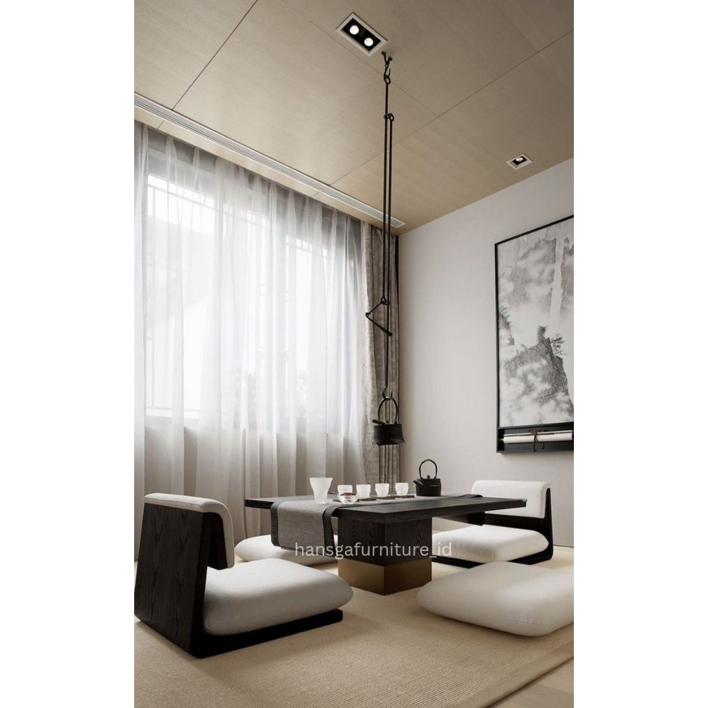 set meja makan minimalis meja makan lesehan cafe 4 kursi kayu jati