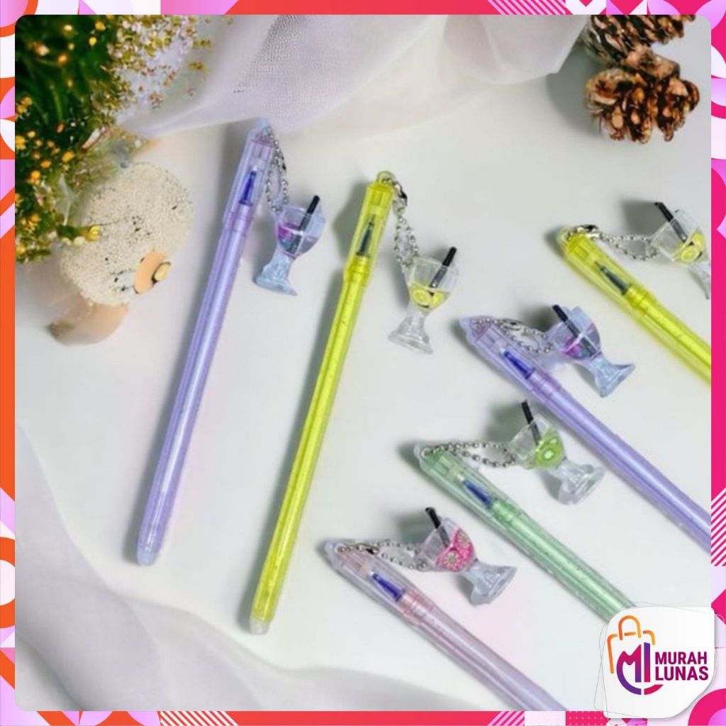 

MUNAS Pulpen Lucu Aesthetic Pulpen Gelas Juice Fancy Pen Gantungan Minuman Cocktail Bolpoint Karakter Minuman Cangkir Pena Gel Bolpen Unik Alat Tulis Kantor Gel Karakter