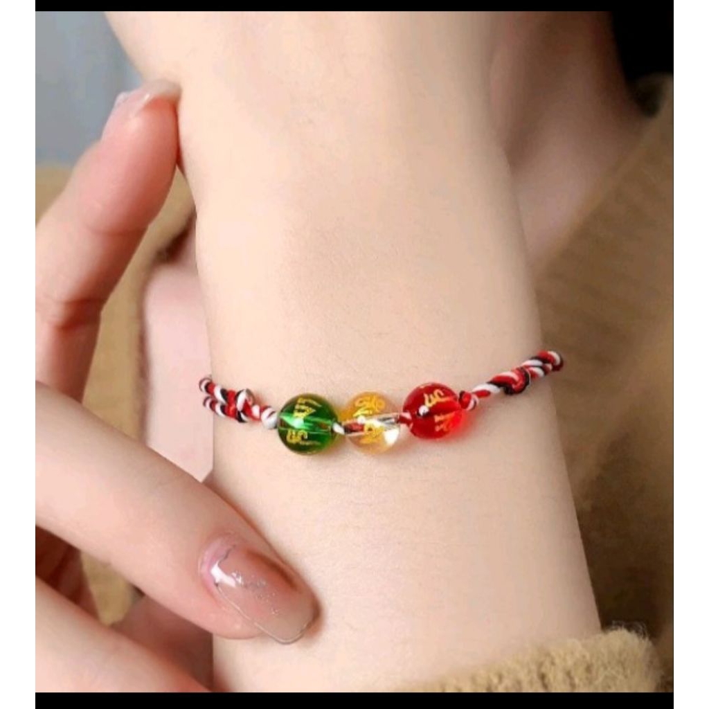 Gelang Tridatu Asli Bali/Gelang Batu Tibet/Gelang Keberuntungan Cod