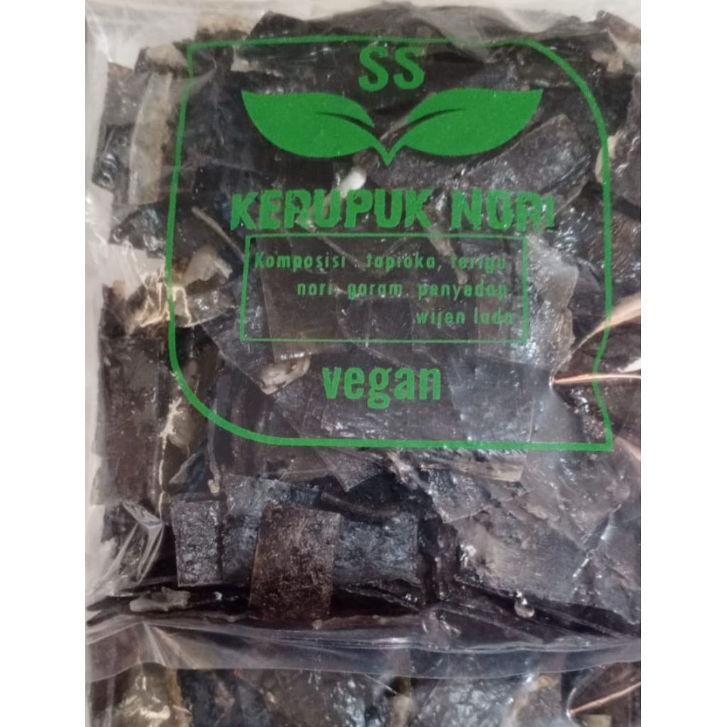 

KERUPUK NORI (RUMPUT LAUT) MENTAH ORIGINAL VEGETARIAN,DENGAN BERAT 250GRAM DAN 500GRAM.
