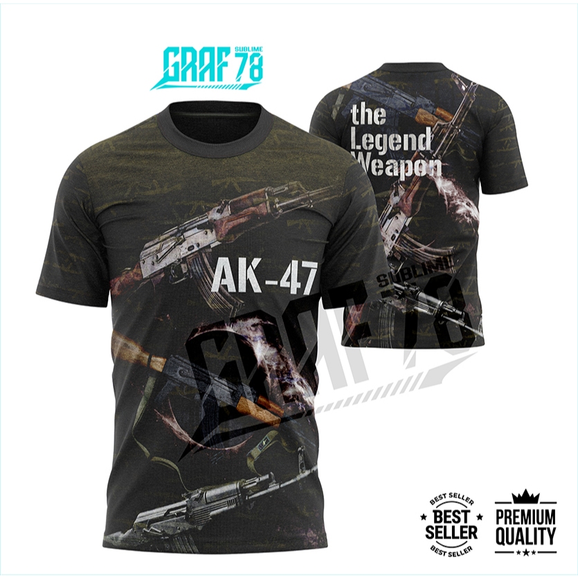 BAJU JERSEY SENJATA AK47-02 FULL PRINTING HD/ PROMO/ KWALITAS OK/ COD (AK47 02)