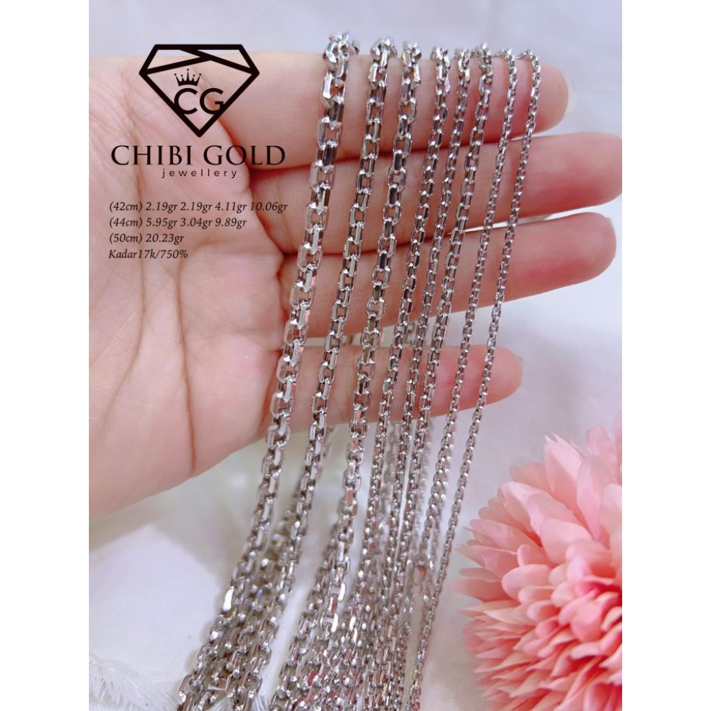 CHIBI GOLD - Kalung Tiger putih emas 750 kadar 17k kalung cowok kalung pria - Chibigold