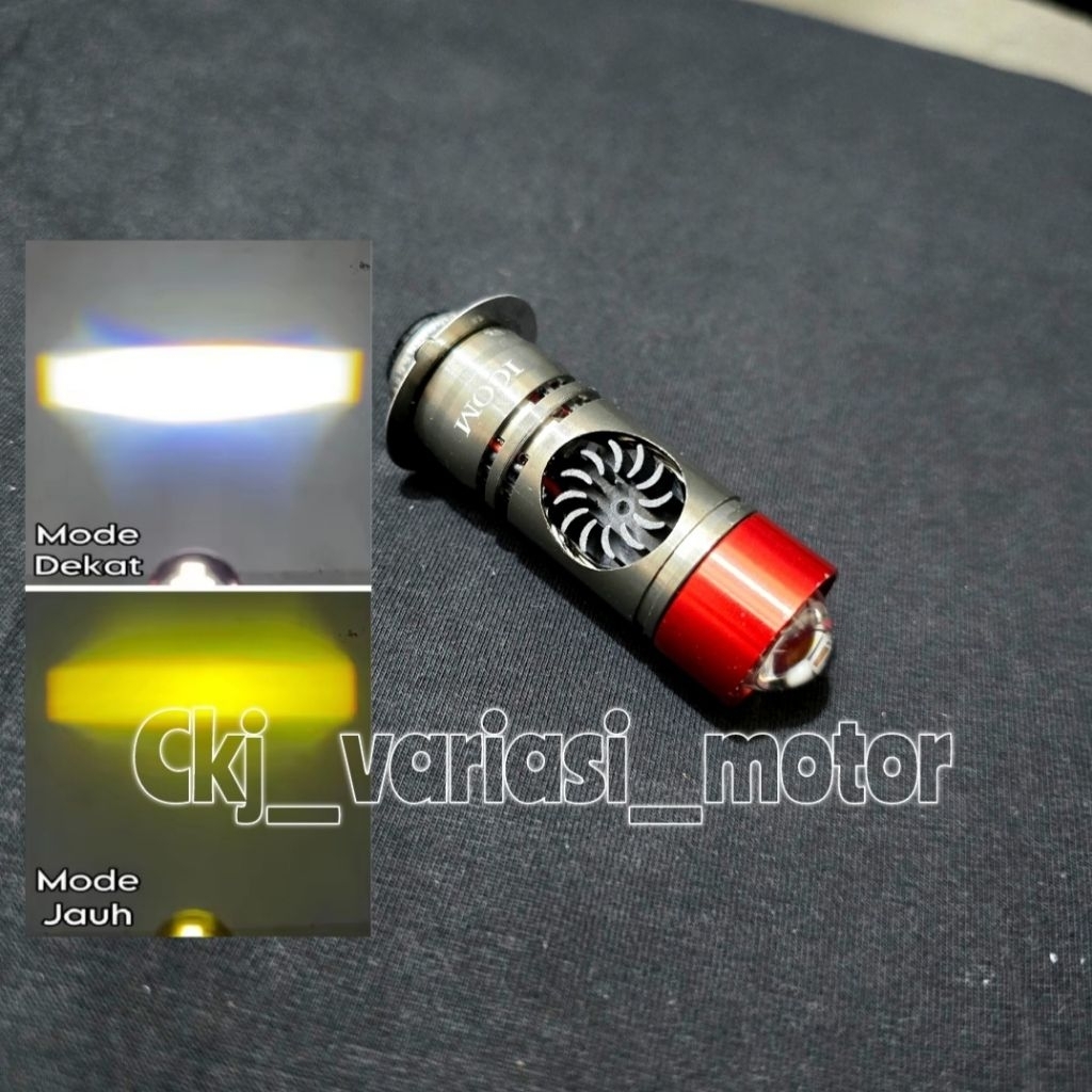 Lampu Utama LED H6 Laser Jauh Dekat PutihKuning Plus kipas