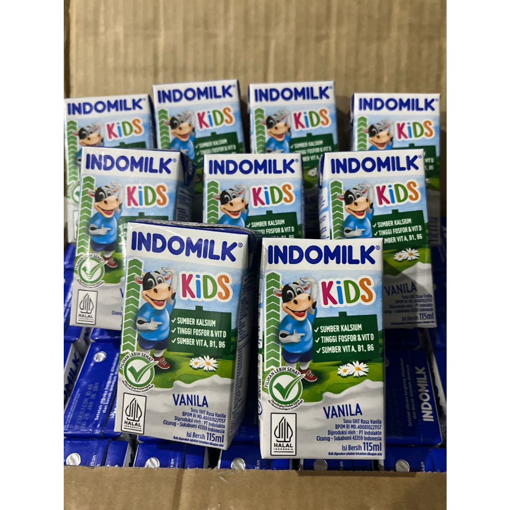 

INDOMILK KIDS SUSU UHT rasa Full Cream dan Vanilla 115ML PER PCS