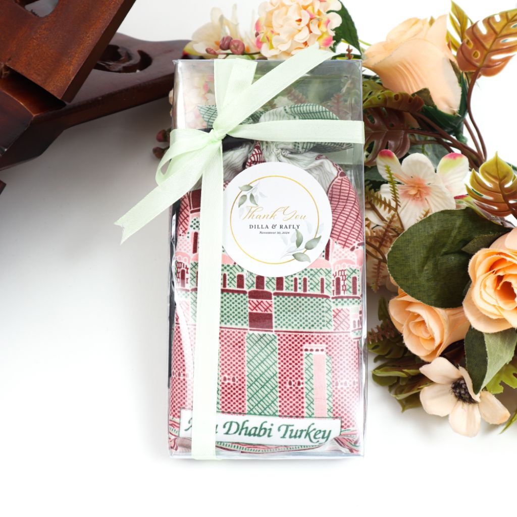 sajadah travel kemasan mika | sajadah travel souvenir haji umroh | sajadah travel souvenir tahlilan 