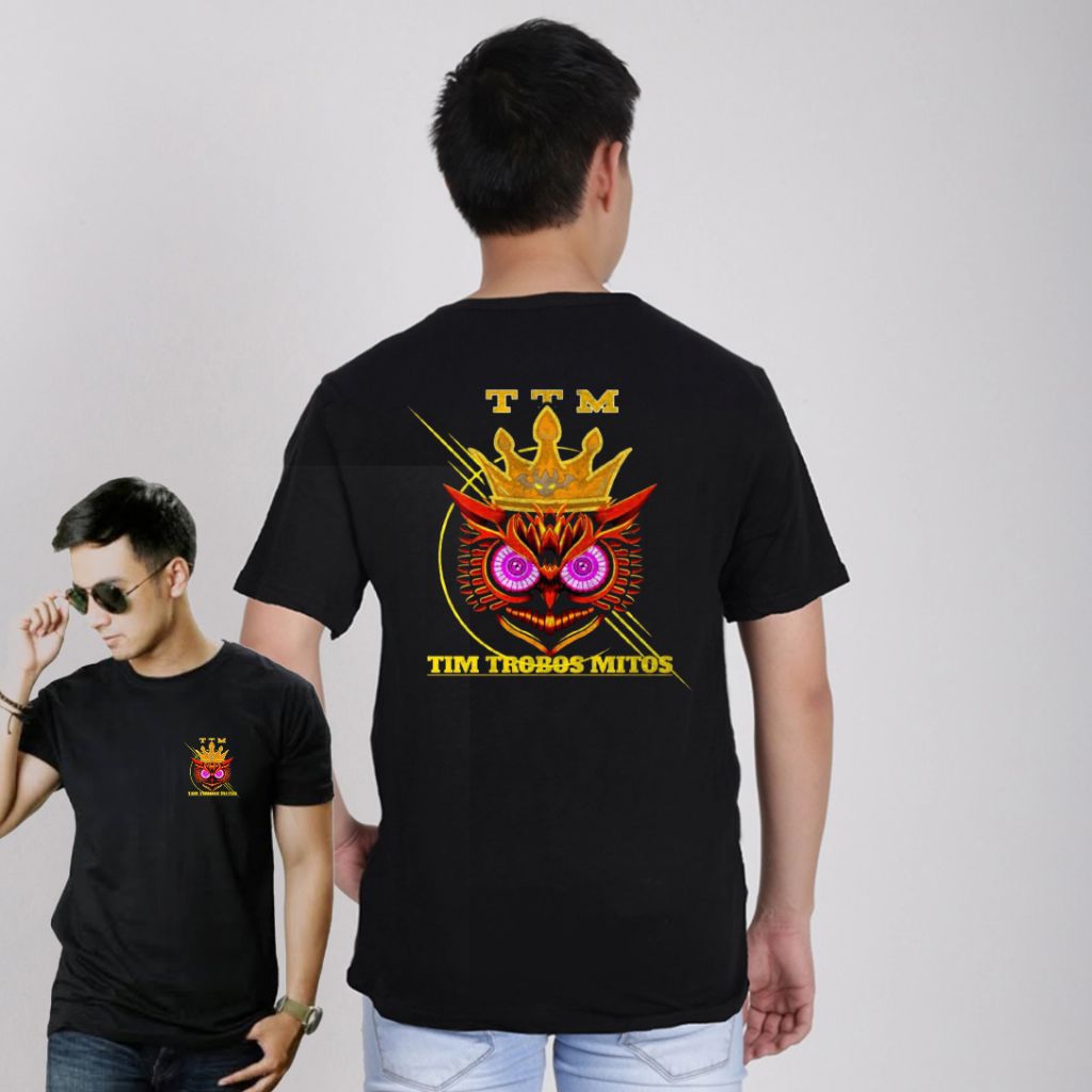 Kaos Pria Motif Burung Hantu TTM – Katun Combed Lembut & Stylish