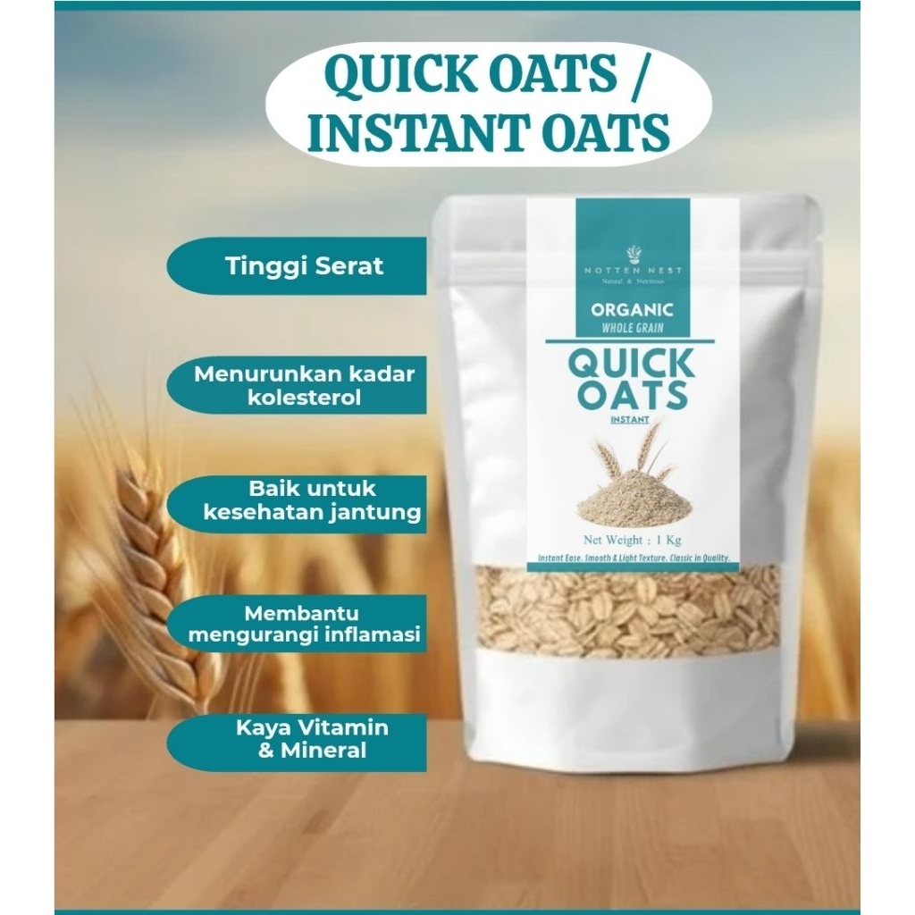 

Quick Oat 1 kg Australia Premium | Oatmeal Instant Fresh untuk Sarapan & Diet Sehat /MPASI Snack /Snack Ibu Hamil