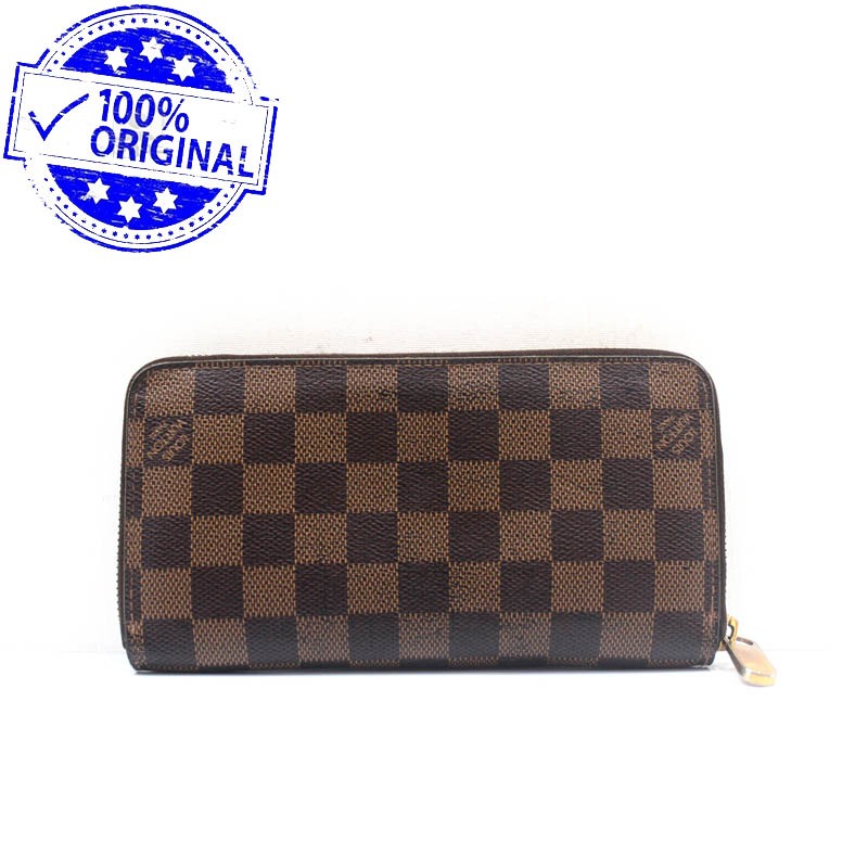 Preloved Louis Vuitton LV Damier Ebene Zippy Zipper Wallet 2009