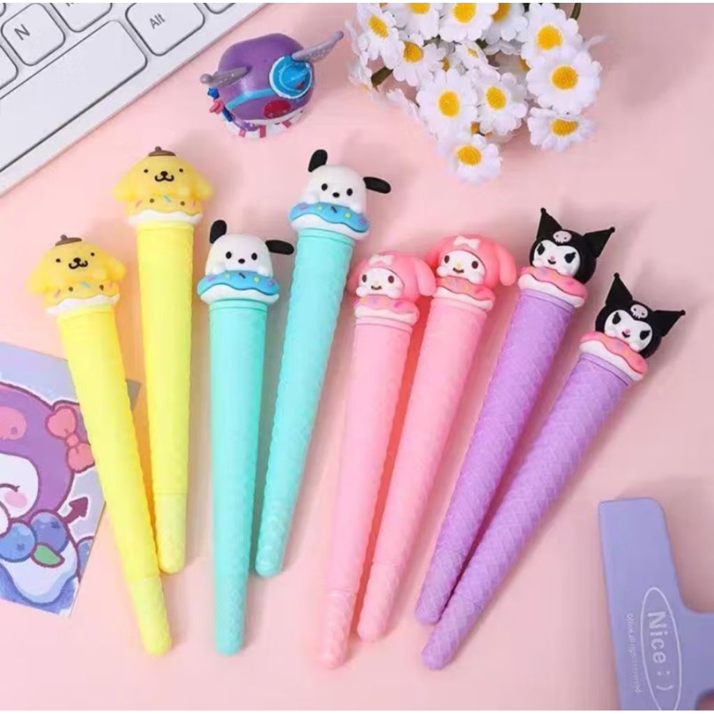 

Pena Gel Waffle Cone Kepala Sanrio Pulpen Tinta Hitam Lucu Pen Bolpen Cinnamoroll My Melody Pochacco