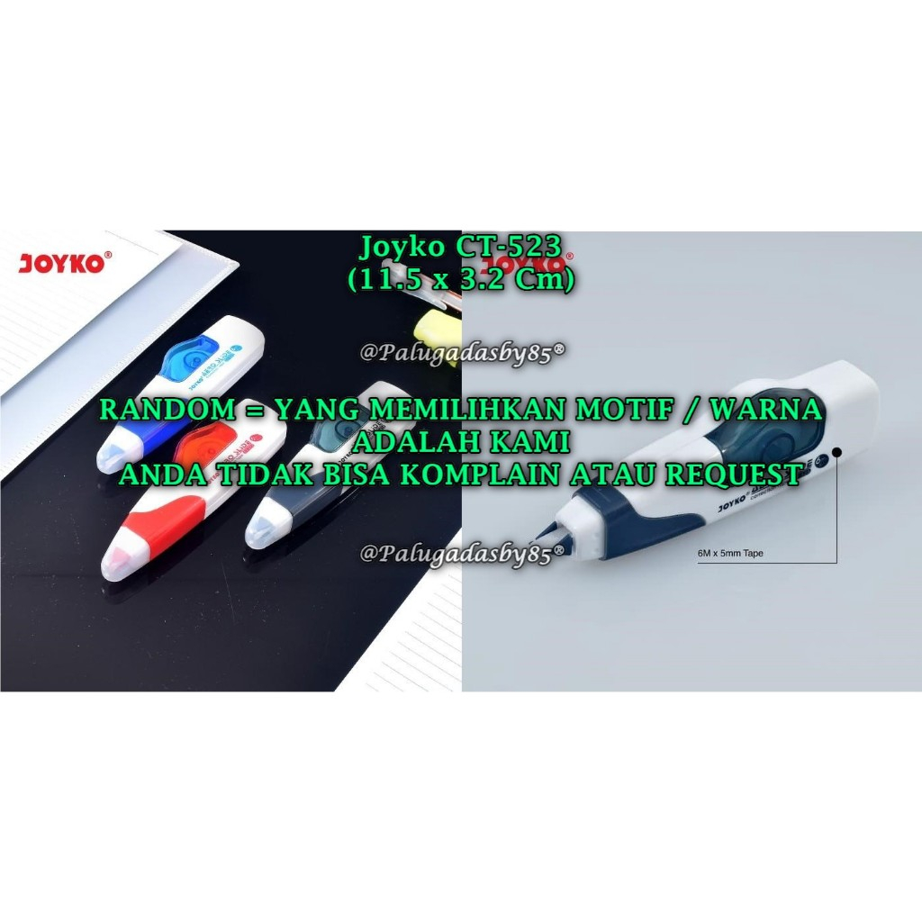 

(1 Biji) GROSIR Correction Tape JOYKO CT-523 (6M*5mm) / Pita Koreksi Joyko CT-523 (1 Biji)