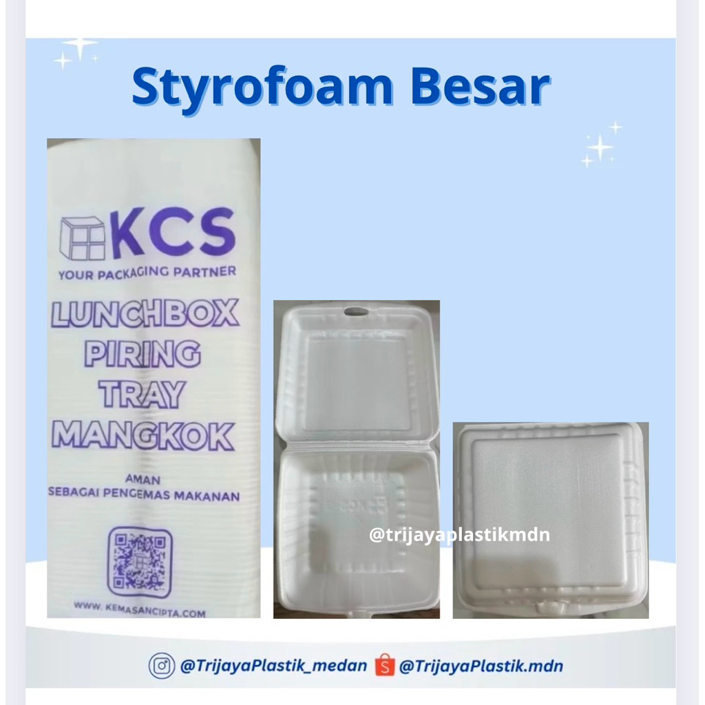 Styrofoam Makanan merk KCS UK Besar isi : 100pcs & 50pcs