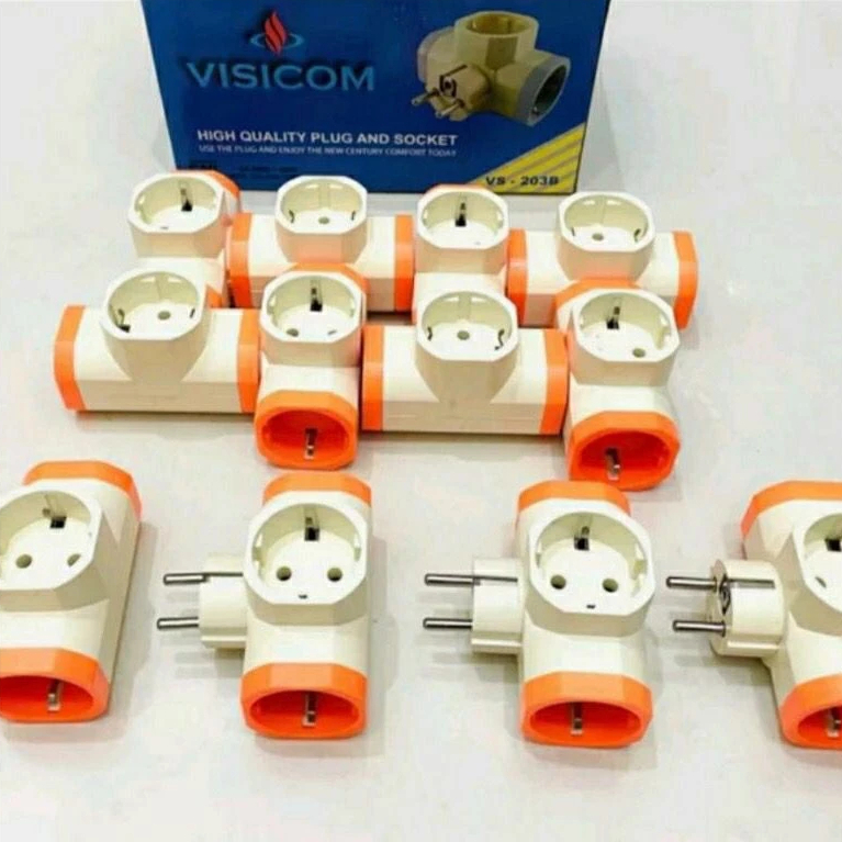 Steker T Tee Arde Visicom 203B 3 Arah Colokan Cabang
