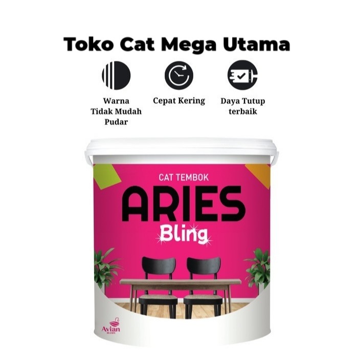 Avian Brands Aries Bling cat tembok Aries Putih Super White ukuran 18 kg Cat tembok ekonomis avian b