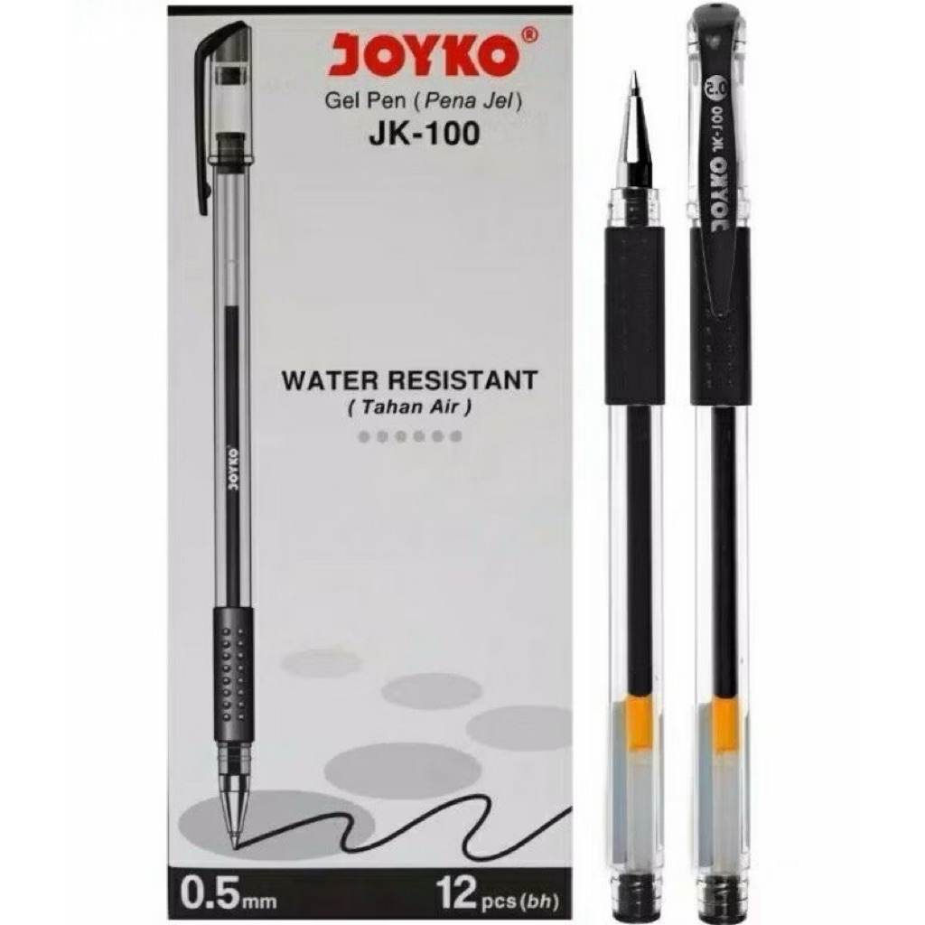 

(1pak) pulpen gel joyko JK-100 isi 12 tebal 0.5mm