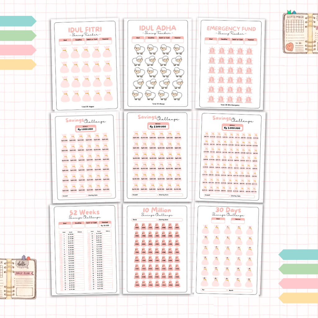 

Savings Challenge Tracker Money Hack A5
