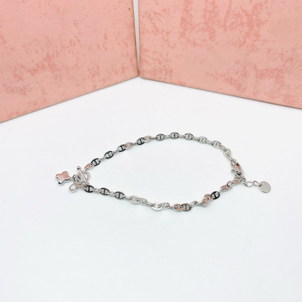 Gelang rantai emas Putih asli kadar 300/6k muda