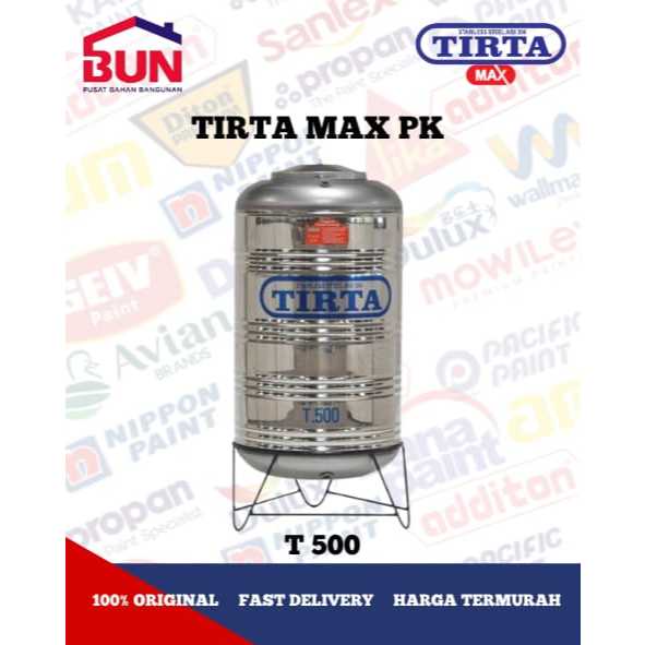 TIRTA 522 Liter Tangki Tandon Teron Air Stainless Steel T-500 Free Pelampung Radar 522Liter
