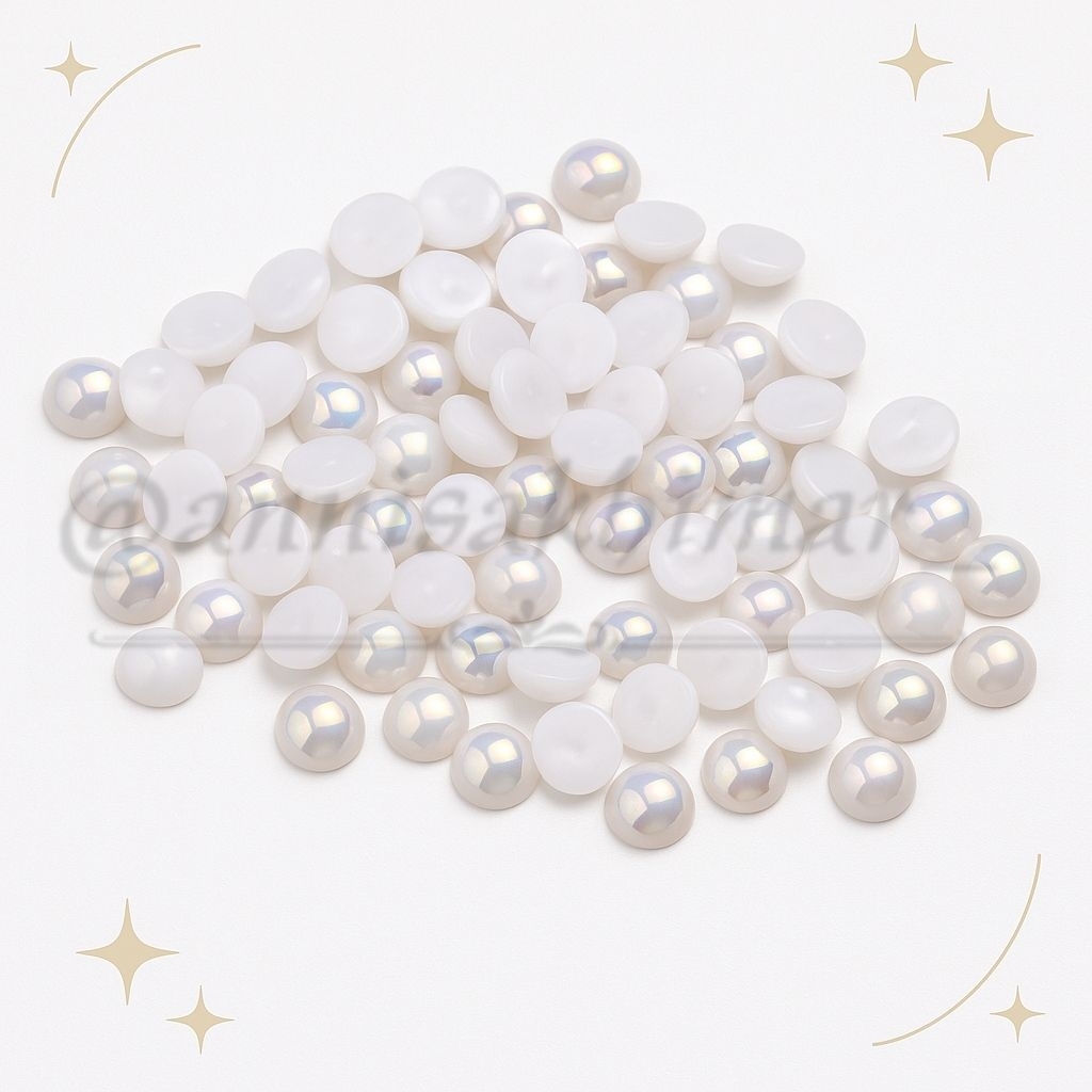 MUTIARA / MOTE / MANIK SETENGAH BULAT / LINGKARAN 100PCS