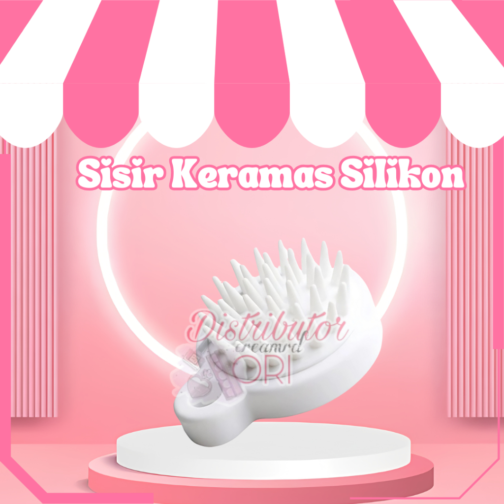 SISIR KERAMAS SILIKON PUTIH ALAT PIJAT KEPALA SISIR MANDI