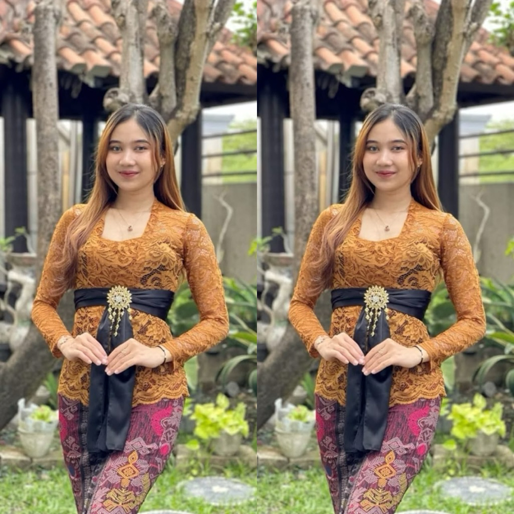 Terbaru Oneset Jumbo Kebaya Big Size/Setelan Kebaya Bigsize/Ld120 Set Kebaya Bali Wanita Wisuda Baju