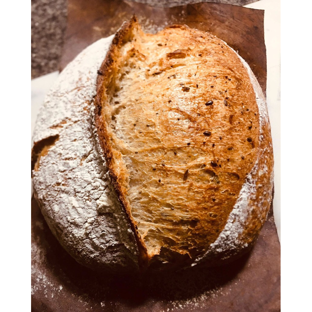

Sourdough 50% Whole Wheat Black Sesame Rustic Bread