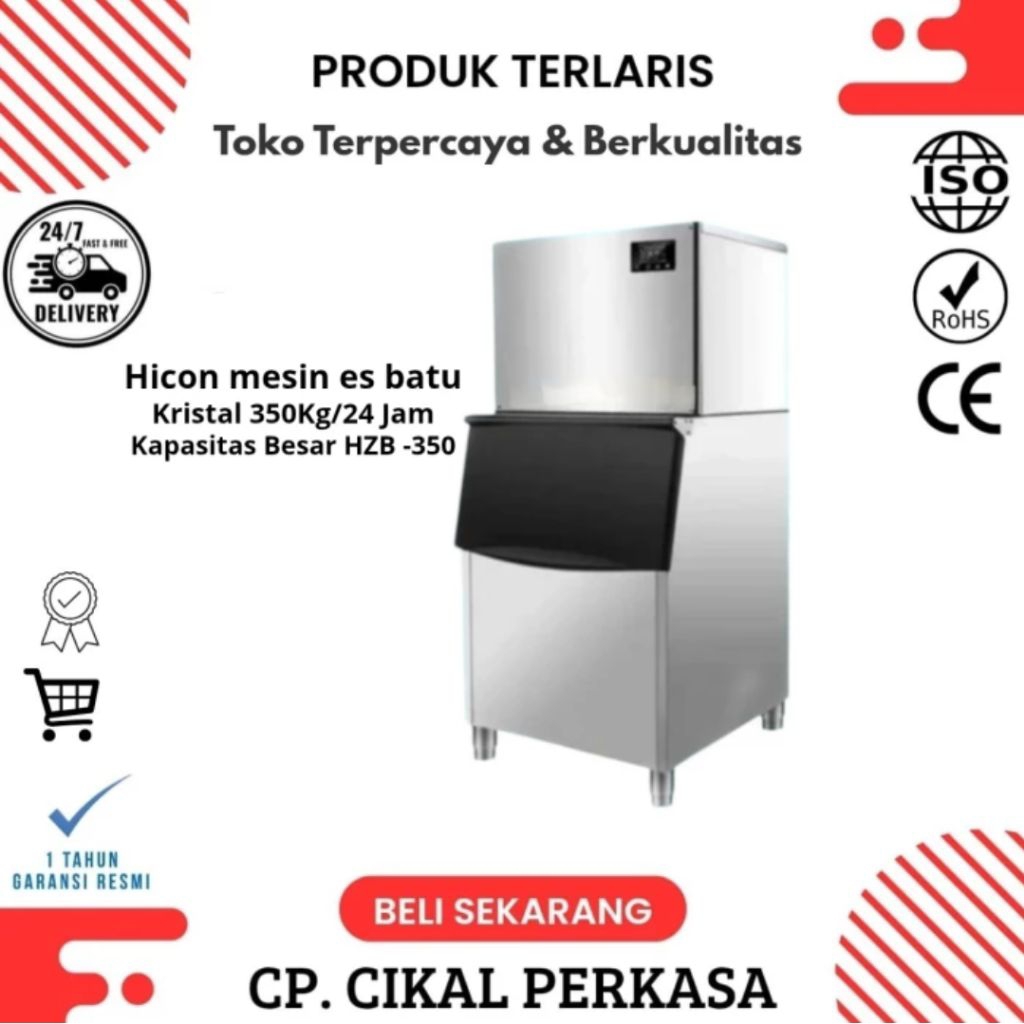 HICON Mesin Es Batu Kristal 350KG/24Jam Kapasitas Besar Hicon HZB -350