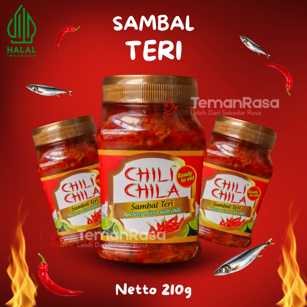 

Chili Chila Sambal Teri 210 gr - Sambal Rumahan Halal Tanpa MSG