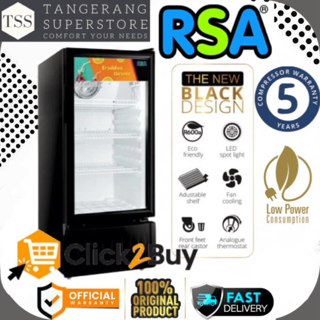 SHOWCASE RSA AGATE200 AGATE 200 AGATE-200 SUPER COOLING SUPER LOW WATT LEMARI PENDINGIN RSA CHILLER 