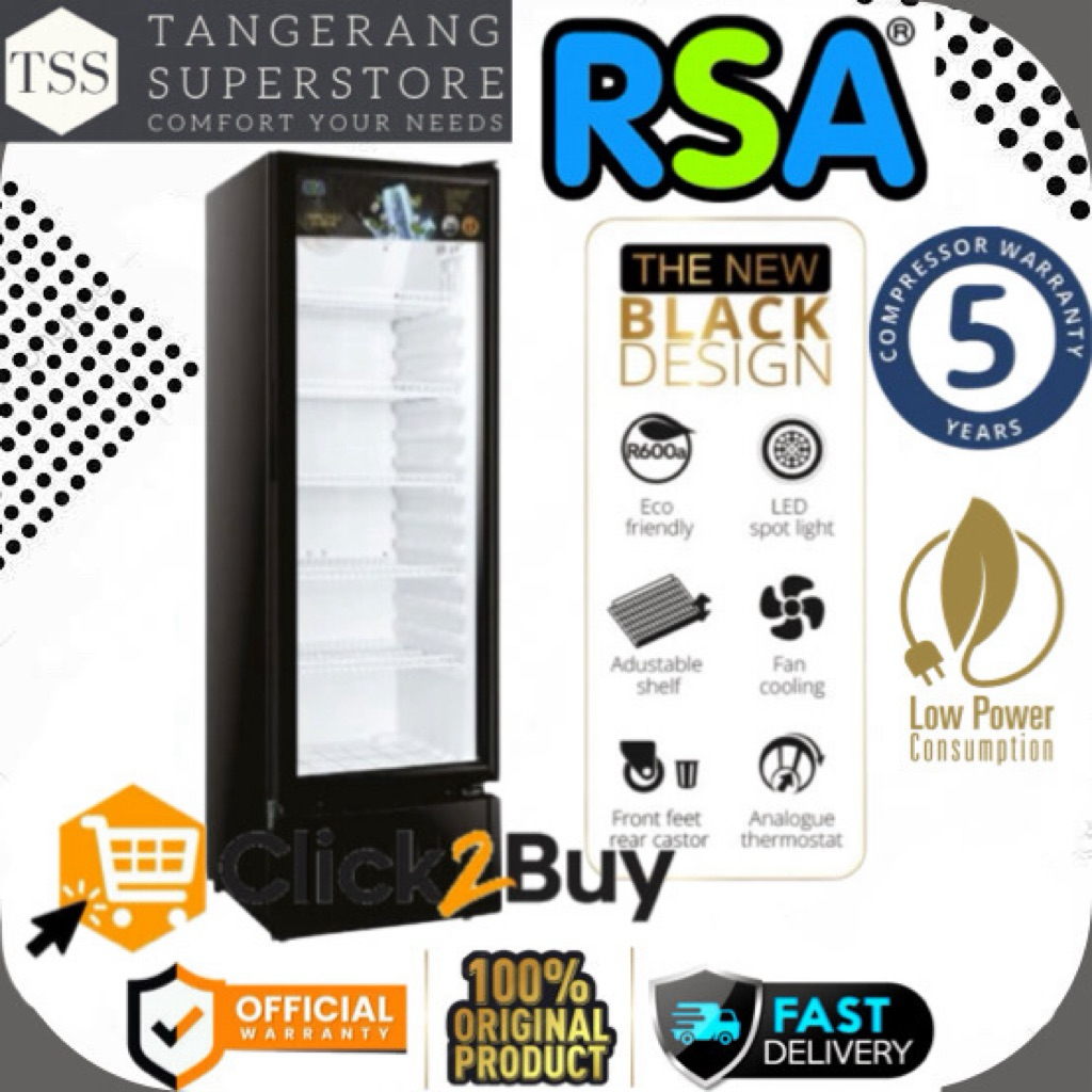 SHOWCASE RSA AGATE300 AGATE 300 AGATE-300 SUPER COOLING SUPER LOW WATT LEMARI PENDINGIN RSA CHILLER 