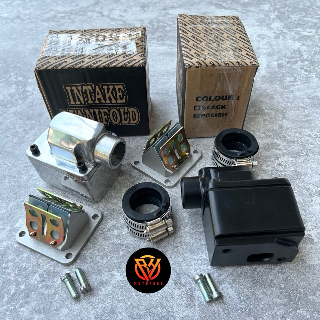 Intake Manifold Manipol Susun Vespa Komplit Membran Rxz