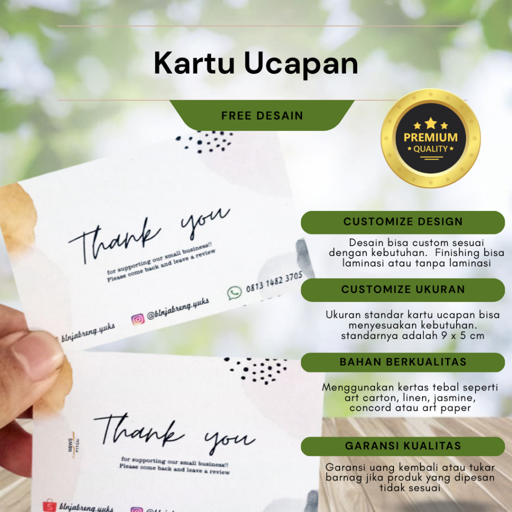 

Kartu Ucapan Terima Kasih Custom: Senyum Pelanggan, Omzet Naik!