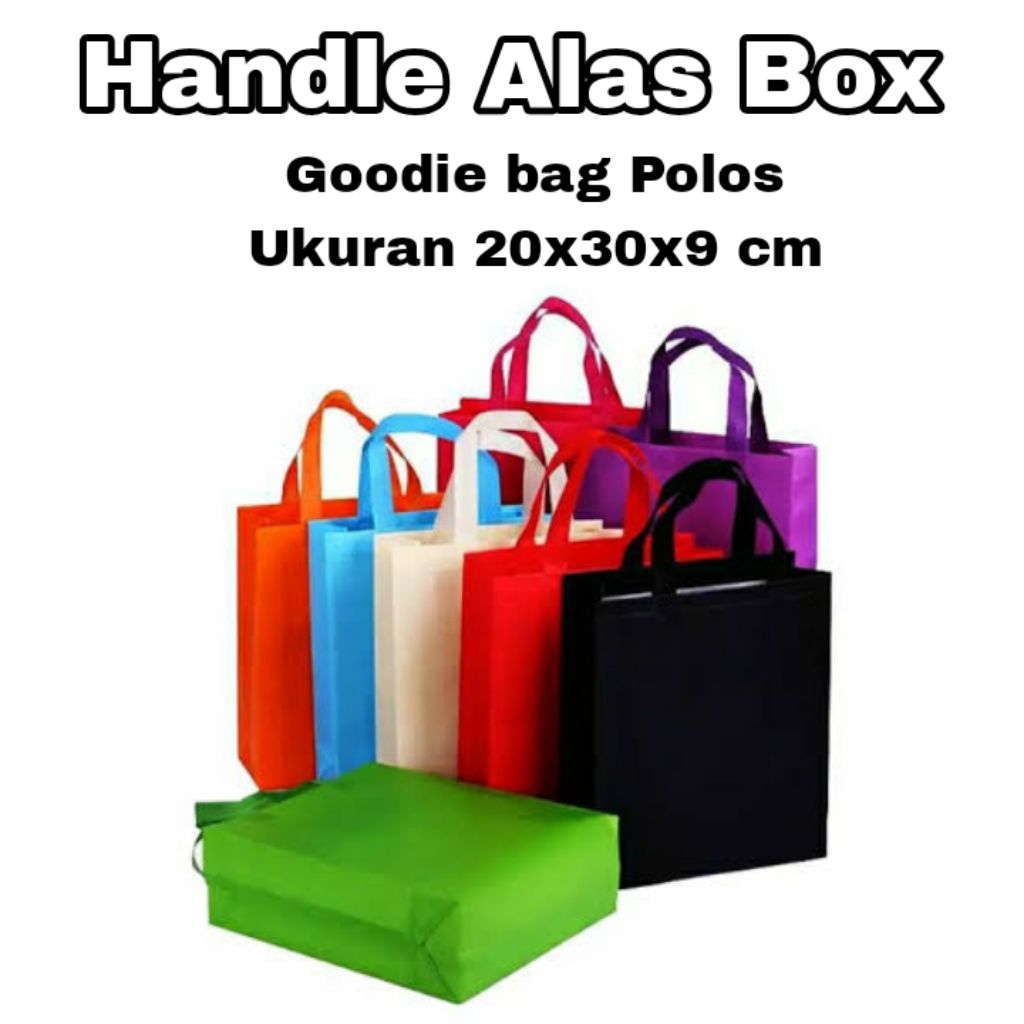 

Handle Alas Box Tas Spunbond Goodie Bag Polos Ukuran 20x30 cm kantong besek bingkisan, souvenir ulang tahun anak, Pesta, Seminar, hajatan, tasyakuran, syukuran, aqiqah