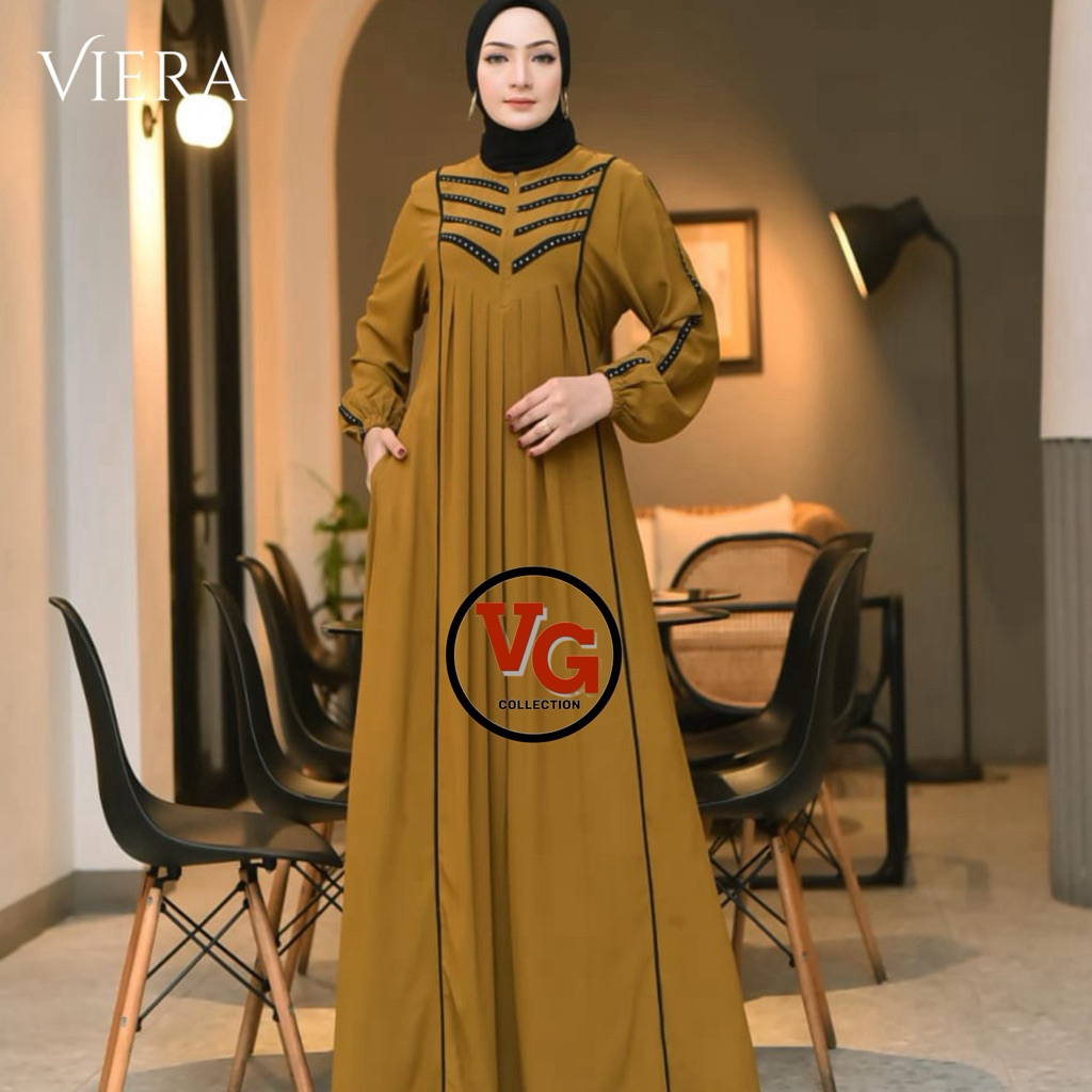 Virgo Official - Viera Gamis/Dress Bahan Marbela Anti UV Dress Busui