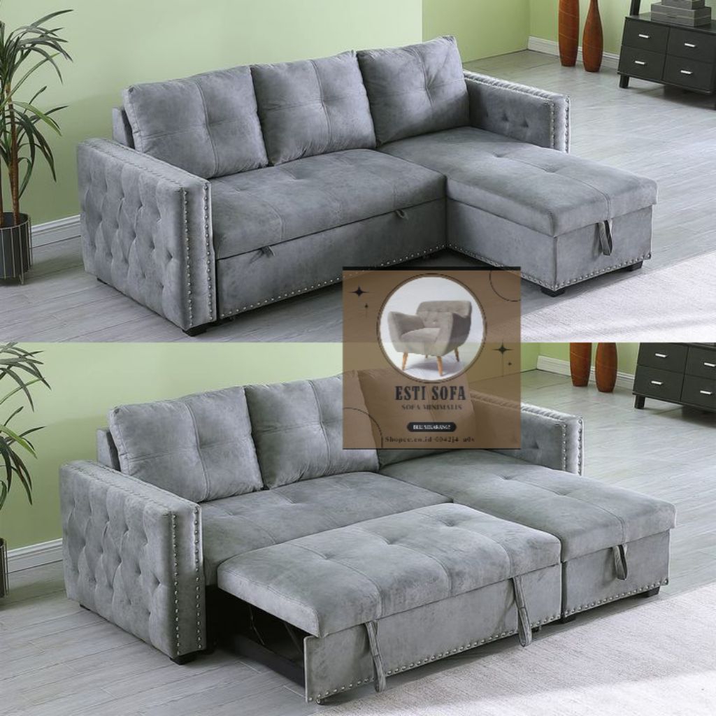 Sofa L Bed shape sofa L bed minimalis terbaru sofa L Bed kualitas terbaik free bantal sofa L Bed kur