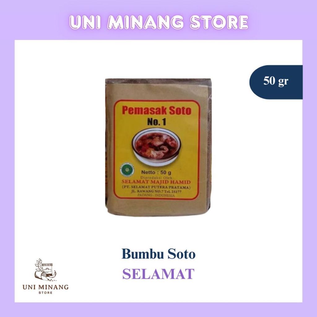 

(1 pack isi 20 pcs) Bumbu Soto – SELAMAT 50 gr