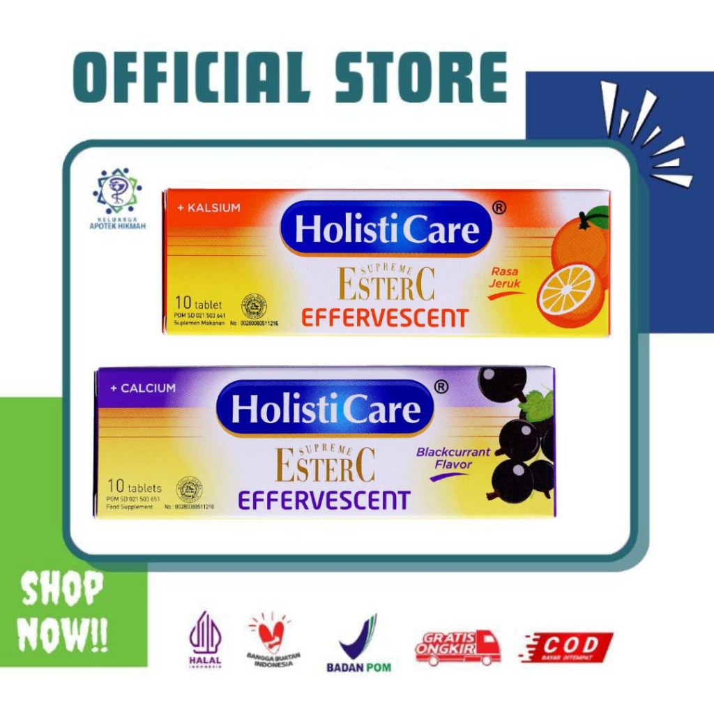 Holisti Care ester c effervescent suplemen multivitamin kesehatan daya tahan tubuh