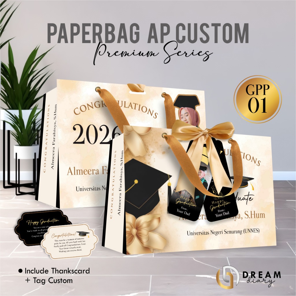 

PAPERBAG CUSTOM PREMIUM PAPER - PAPER BAG GIFT THANK CARD CUSTOM HIGH QUALITY