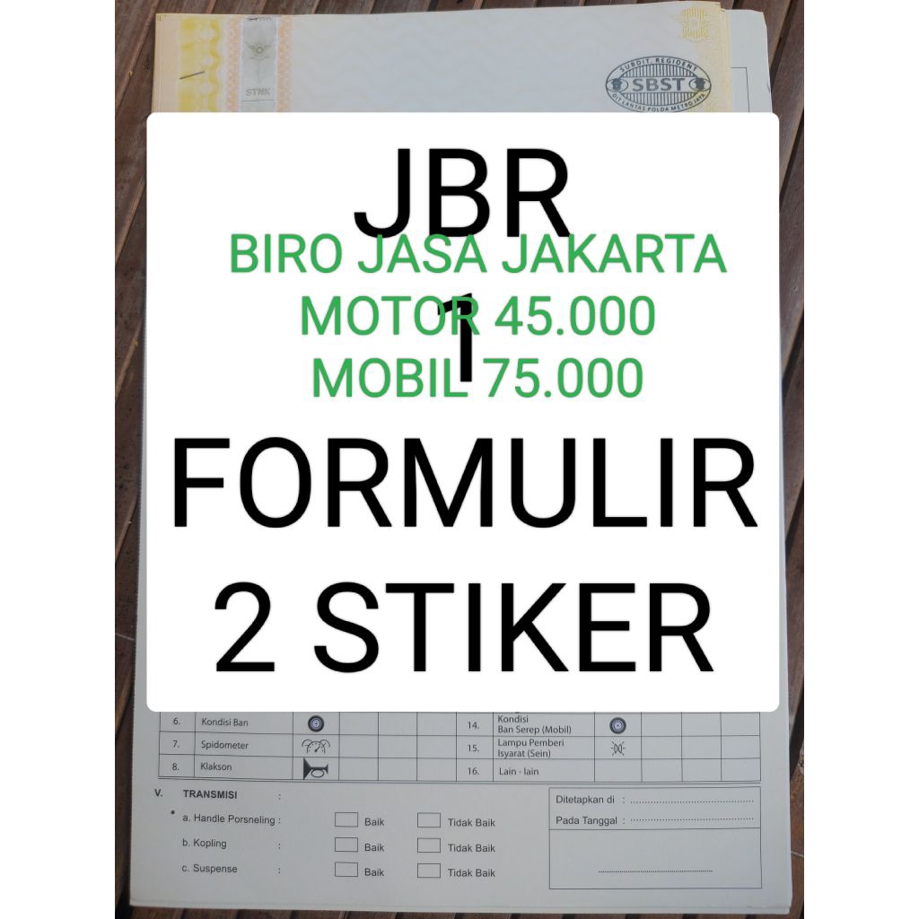 

JBR Kertas gesek samsat plat B cap SBST