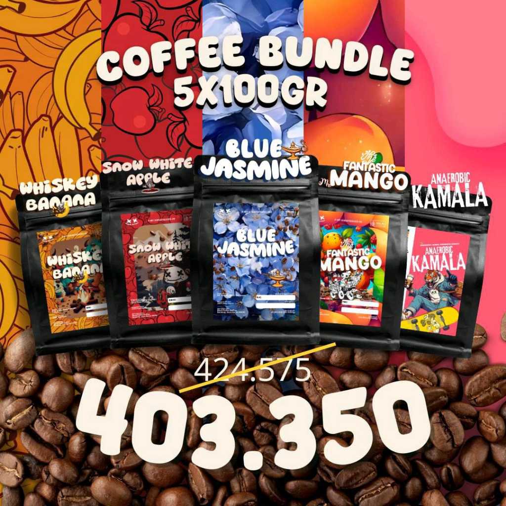 

Coffee Bundle (5x100 gram) roasted beans specialty biji kopi