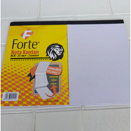 

NOTA KONTAN FORTE kecil 2 ply K2/ 2 rangkap - Putih -Merah
