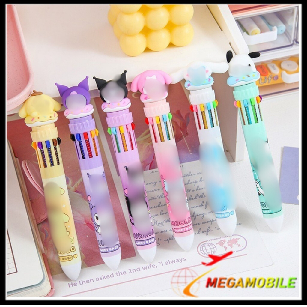 

MM Pena Mekanik Karakter Pulpen 10 Warna Lucu 3D DOLL Bolpen Gel Tinta Donat Animasi 10 Warna Alat Tulis Sekolah Anak Super Imut